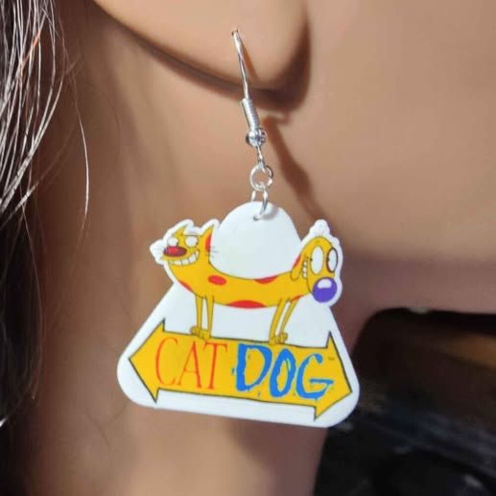Catdog Cartoon Earrings